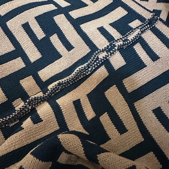 New Women’s Beige And Black Knit Bodycon Midi Skirt Geometric Pattern Size: S - Picture 6 of 10